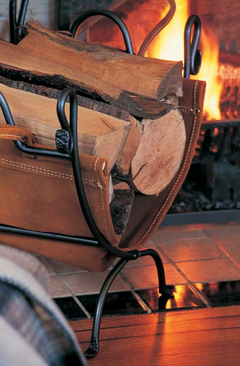 Pilgrim Folding Wood Holder With Real Suede Leather Carrier Indoor 18518