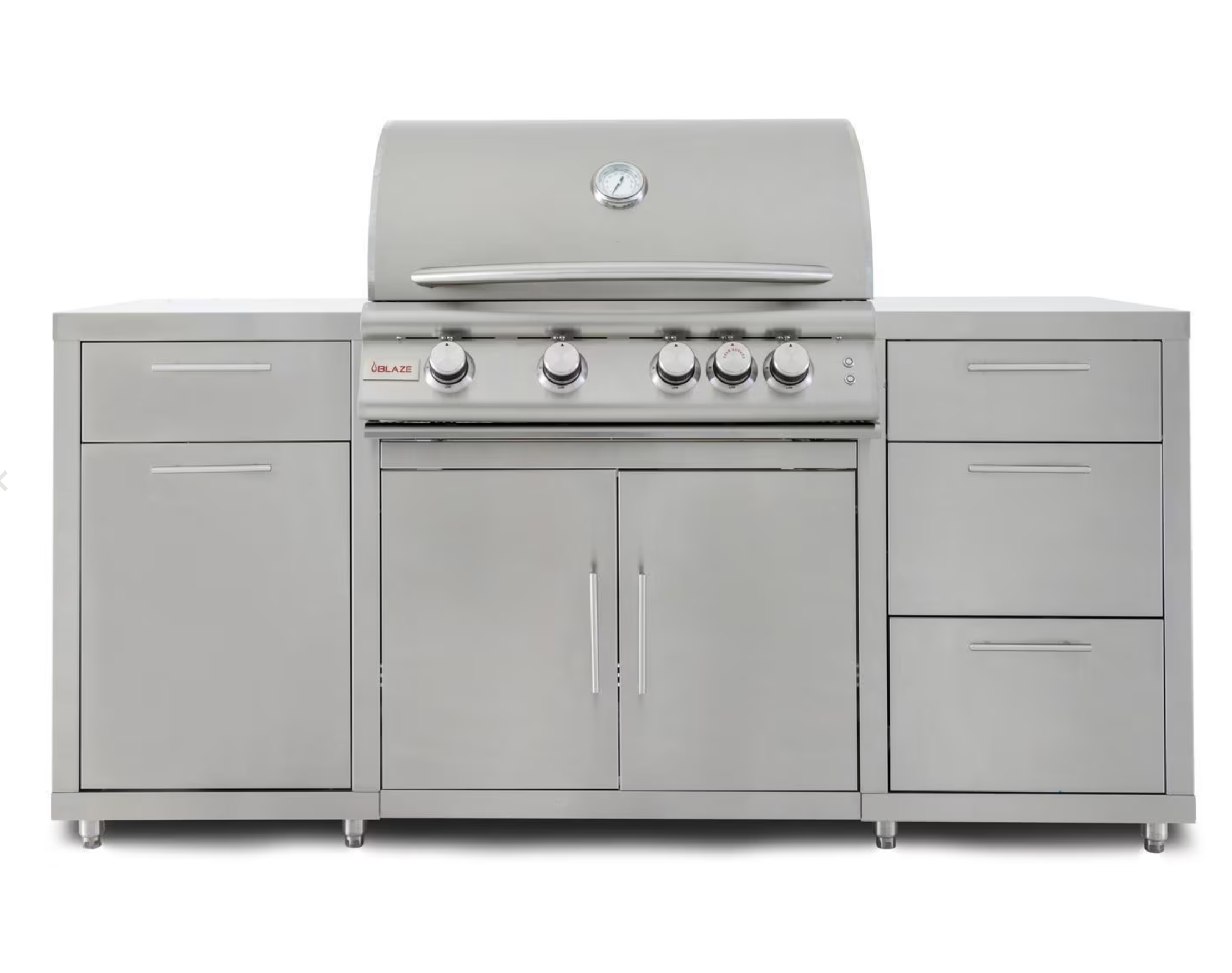 Blaze 6-Foot Stainless Steel Outdoor Kitchen Island with 32-Inch Gas Grill and LED Storage Drawers – Premium LTE Series