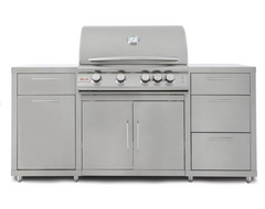 Blaze 6-Foot Stainless Steel Outdoor Kitchen Island with 32-Inch Gas Grill and LED Storage Drawers – Premium LTE Series