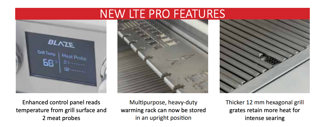 Blaze LTE Pro 32-Inch 4-Burner Built-In Gas Grill with Digital Display and Rotisserie – BLZ-4LTEPRO