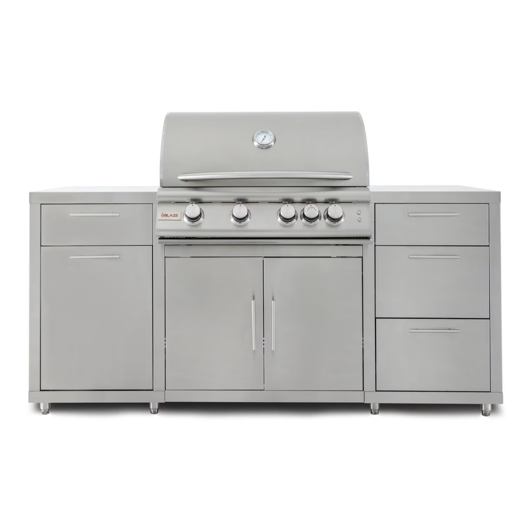 Blaze 6-Foot Stainless Steel Outdoor Kitchen Island with 32-Inch Gas Grill and LED Storage Drawers – Premium LTE Series