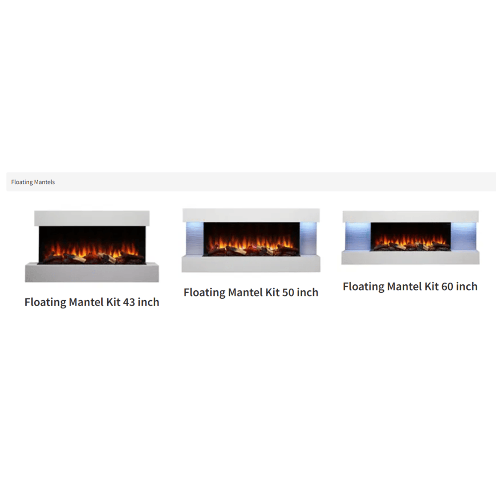 SimpliFire 36 Inch Format Floating Mantel Electric Wall-Mounted Fireplace SF-FORMAT36