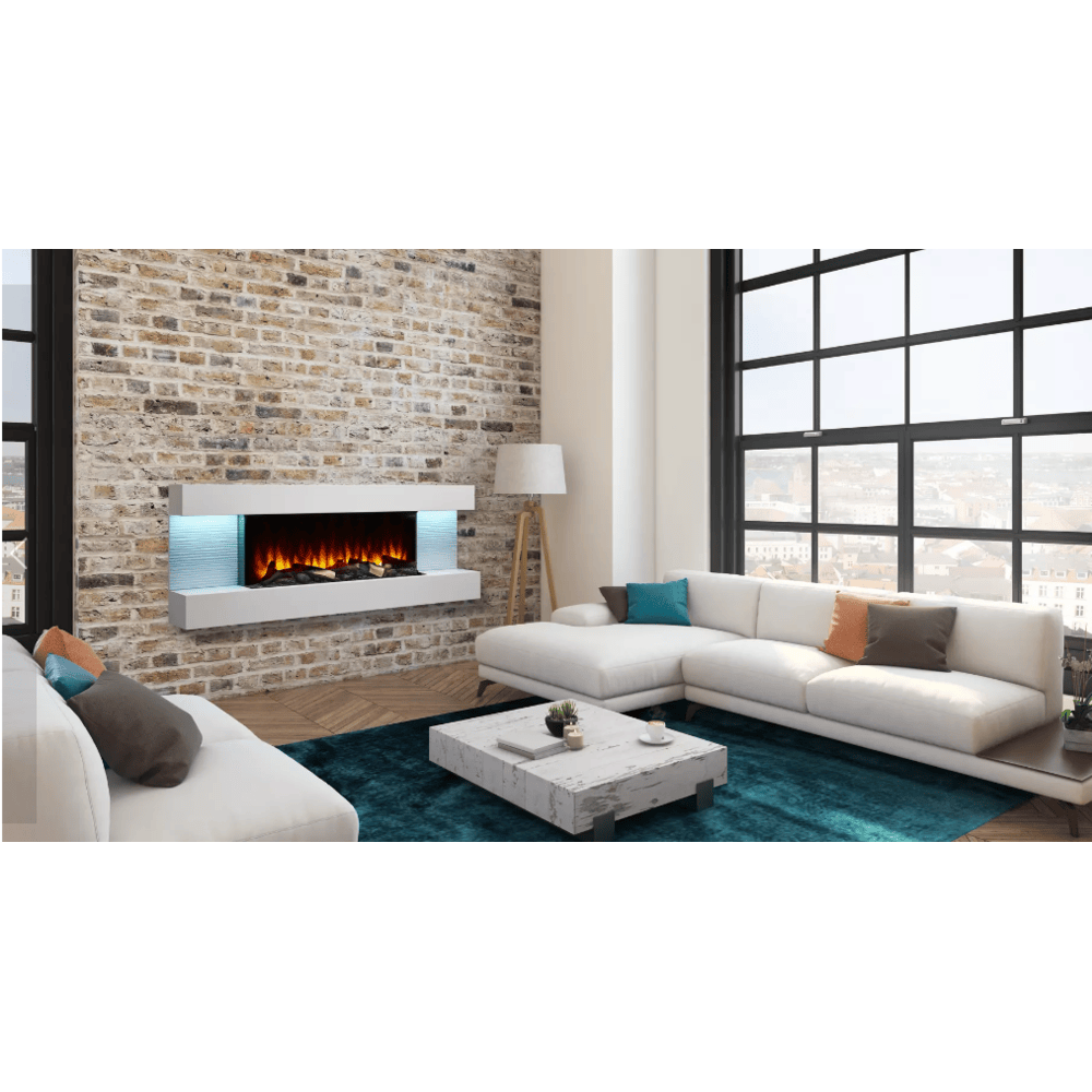 SimpliFire 36 Inch Format Floating Mantel Electric Wall-Mounted Fireplace SF-FORMAT36