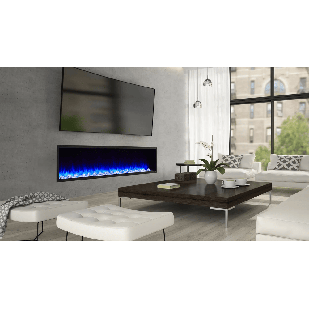 SimpliFire 78 Inch Scion Linear Built-In Electric Fireplace SF-SC78-BK