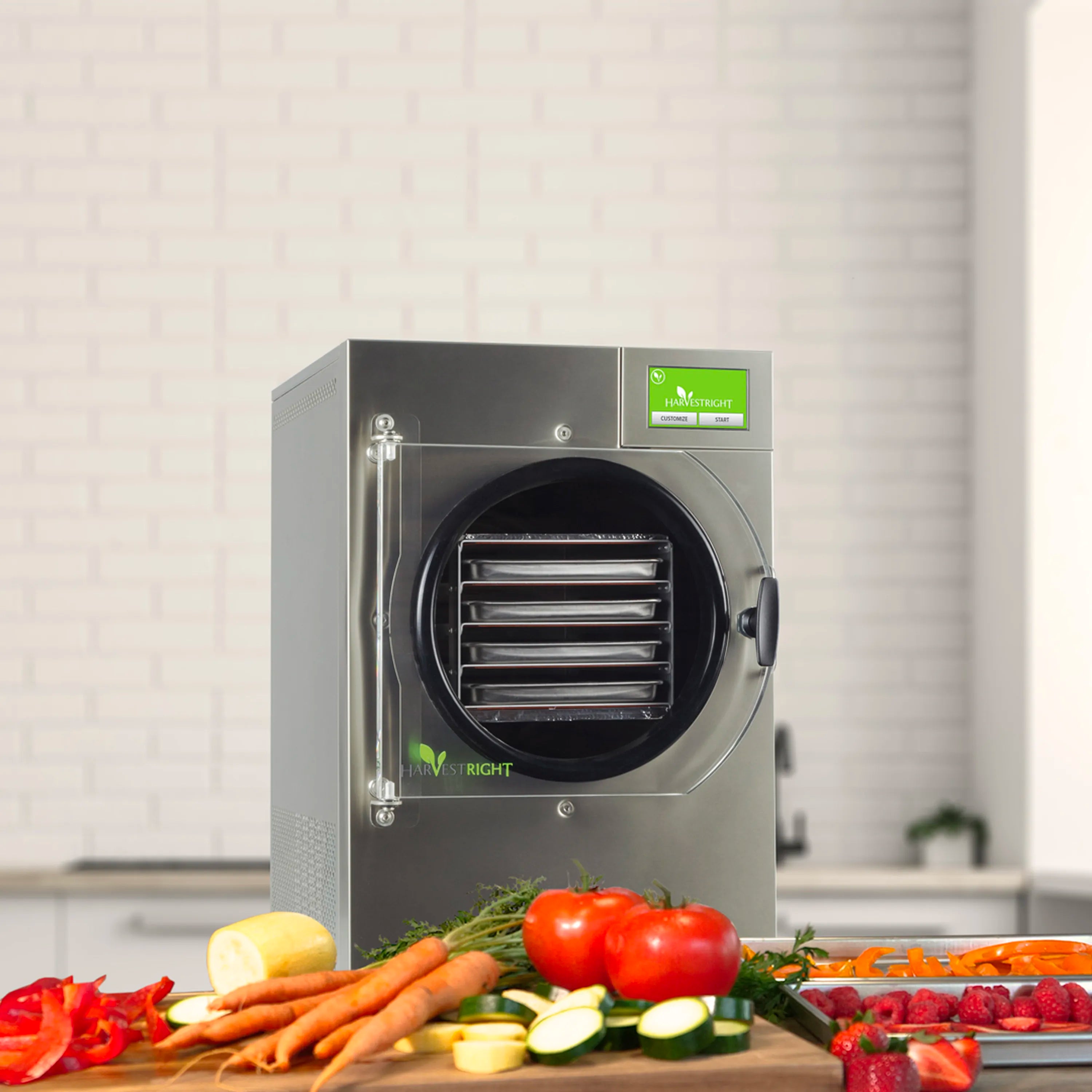 Harvest Right Home Freeze Dryer with 4 Tray & Mylar Starter Kit in Stainless Steel, Small, with Oil Free Pump (N-HRFDSSS-PP, SP-GW11060)