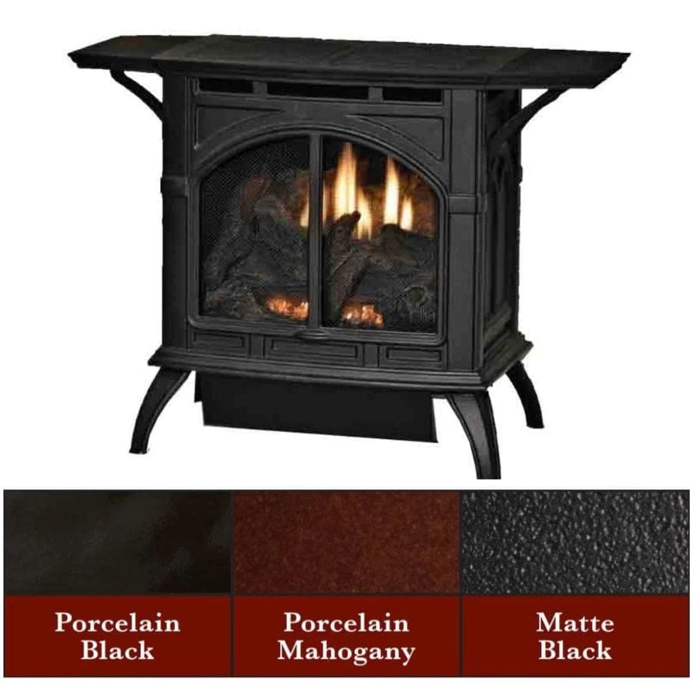 Empire 22" Spirit Deluxe Cast Iron Vent-Free Gas Stove with 10K BTU Contour Burner and Log Set VFD10CC30BP