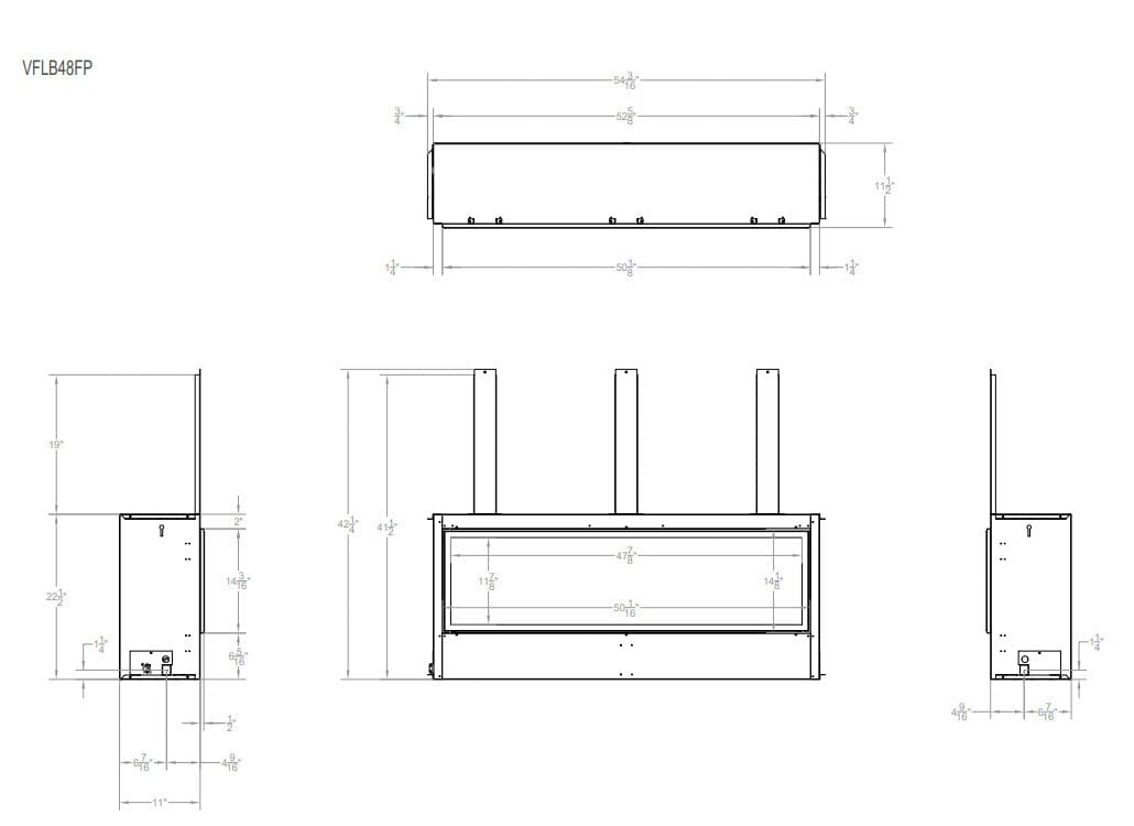 Empire 48" Boulevard Vent-Free Linear Gas Fireplace with Barrier VFLB48FP30P