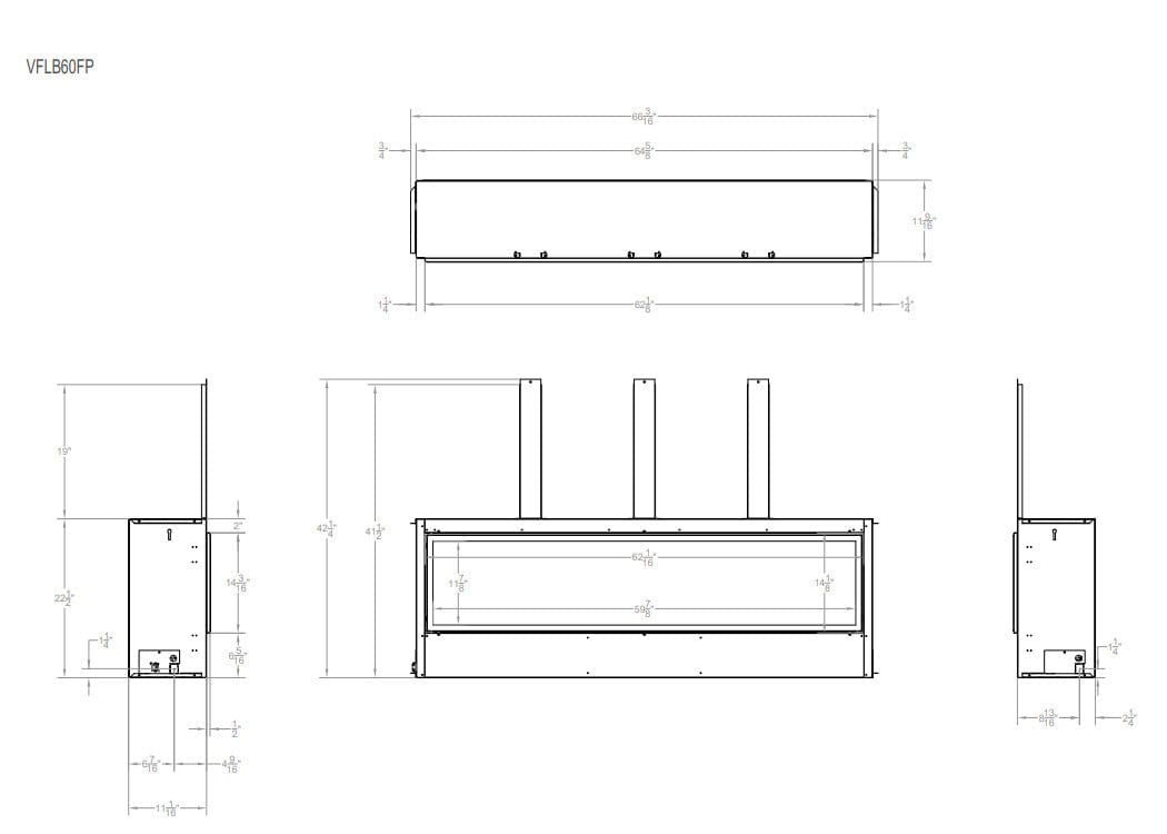 Empire 60" Boulevard Vent-Free Linear Gas Fireplace with Barrier and Remote Control VFLB60FP90P