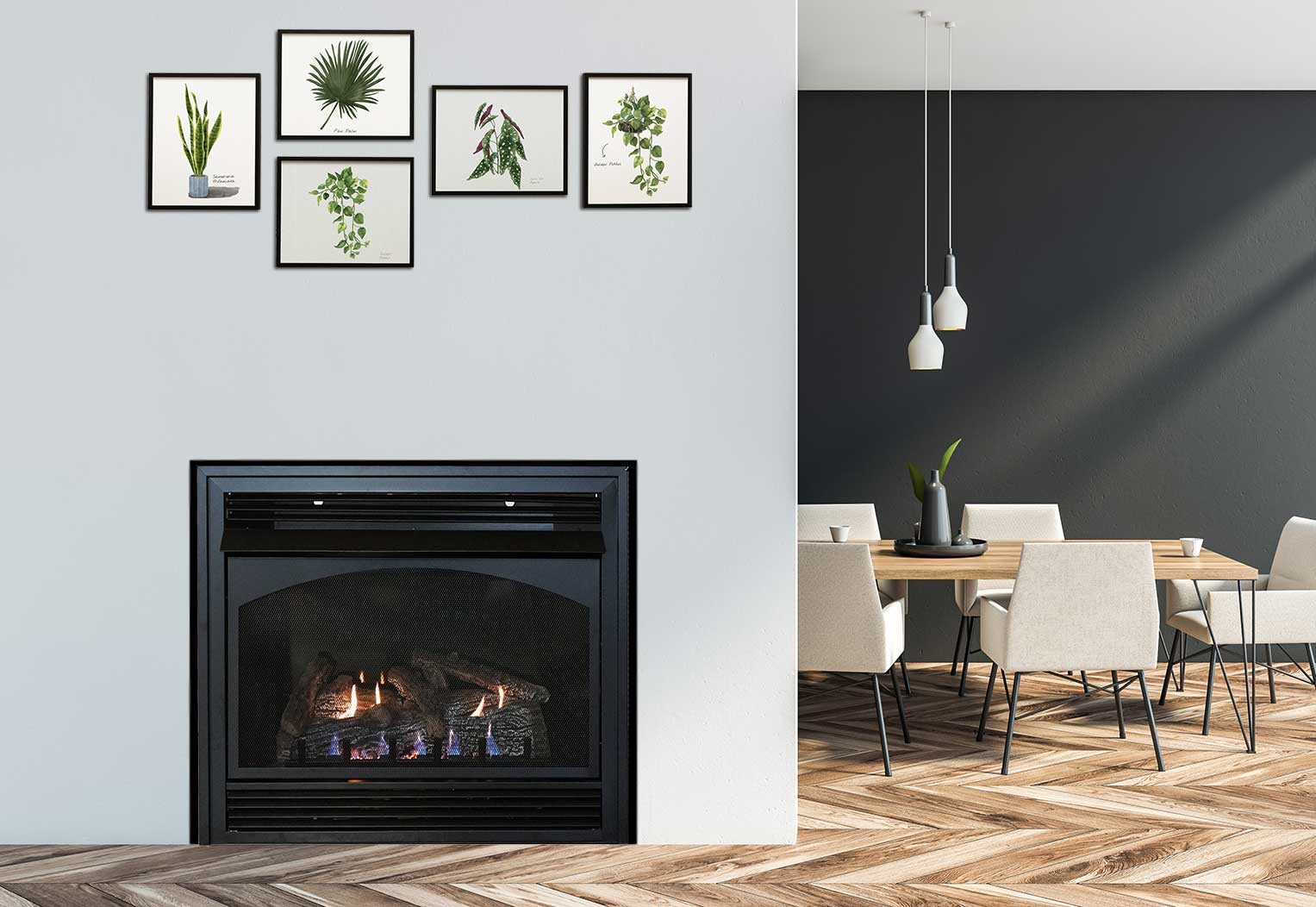 Empire 36" Lincoln Premium Vent-Free Gas Fireplace with Slope Glaze Burner VFPA36BP30LP