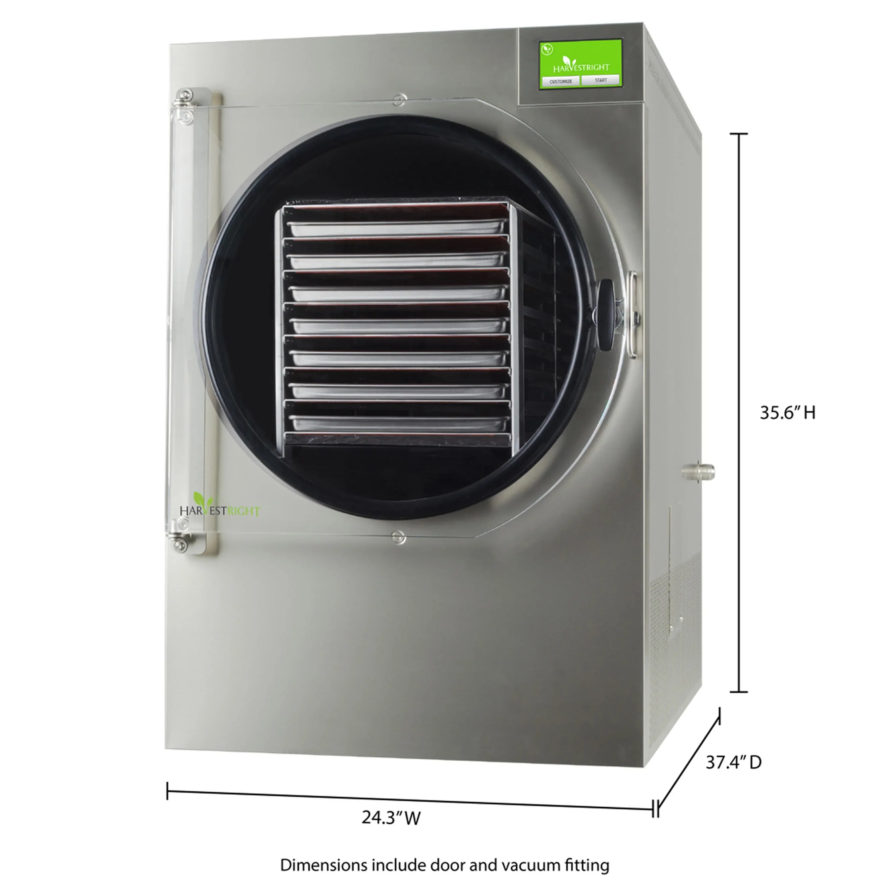 Harvest Right Home Freeze Dryer with 7 Tray & Mylar Starter Kit in Stainless Steel, X-Large, with Oil Free Pump (N-HRFDXLSS-PP, SP-GW11060)