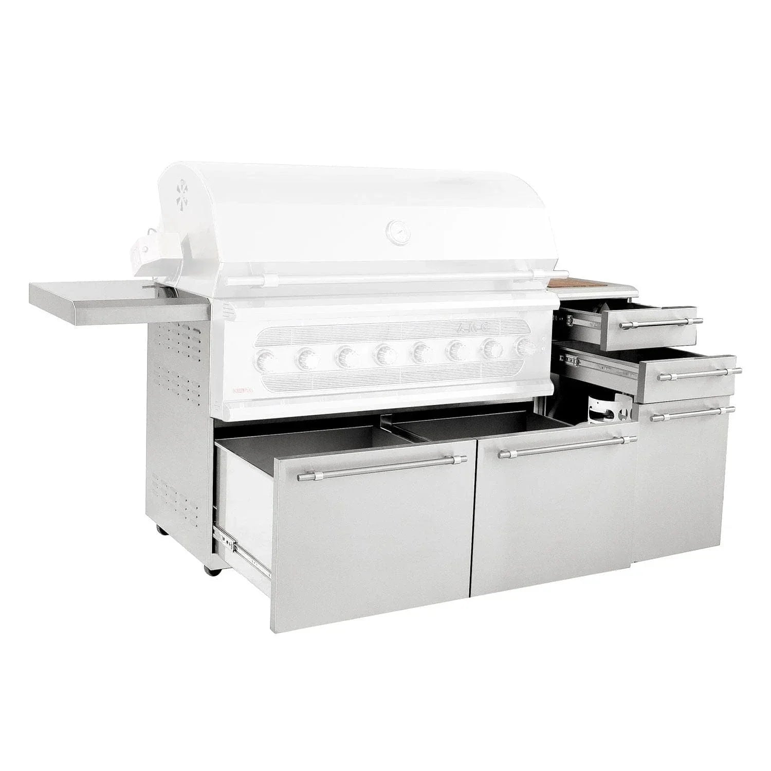 American Made Grills Cart for Muscle/Encore 54" Grills – Stainless Steel Freestanding Cart (CART-AMG54)