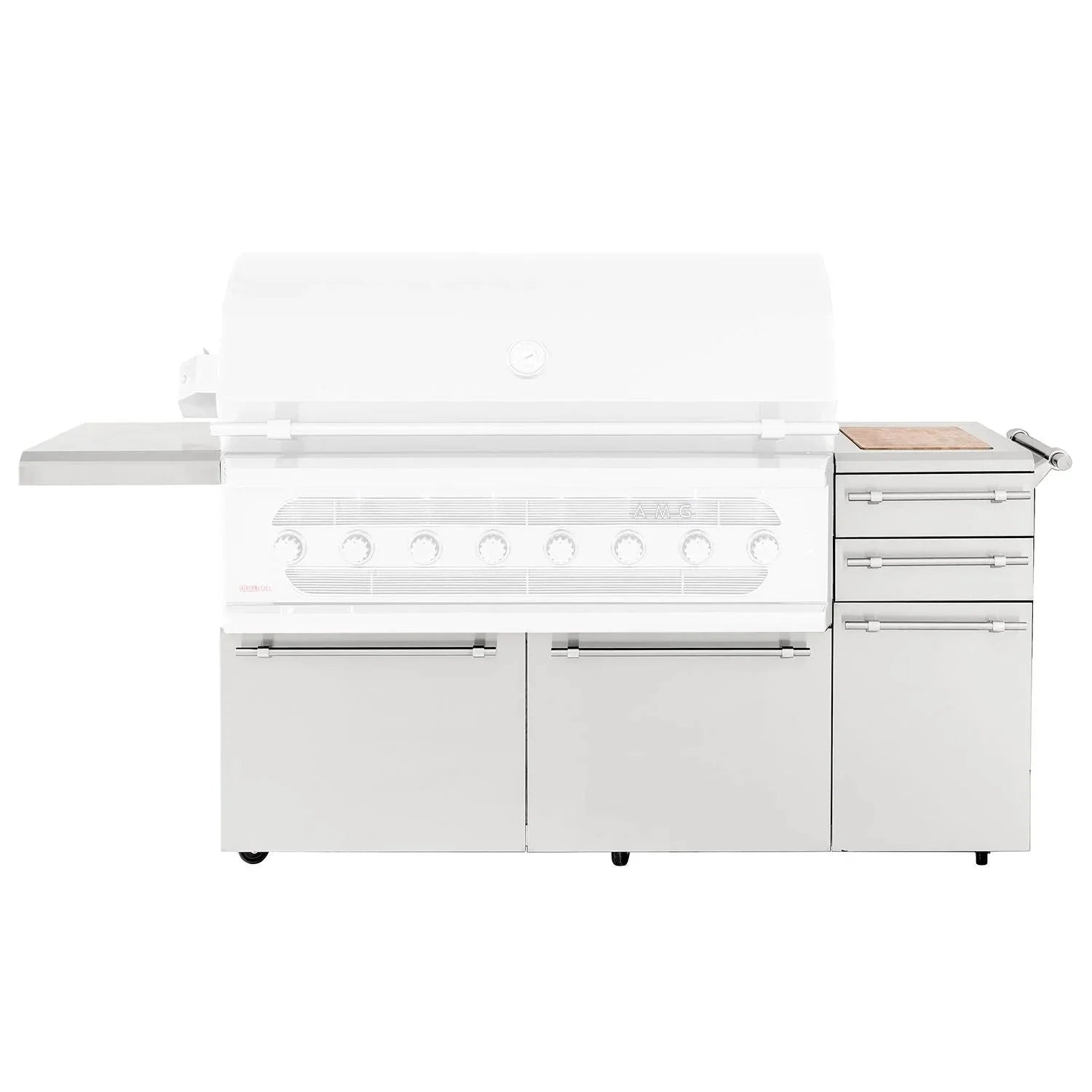 American Made Grills Cart for Muscle/Encore 54" Grills – Stainless Steel Freestanding Cart (CART-AMG54)