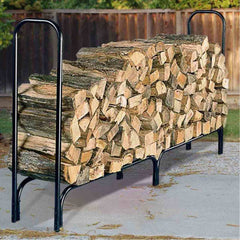 HY-C 96 Inch Tubular Black Log Rack Indoor SLRL