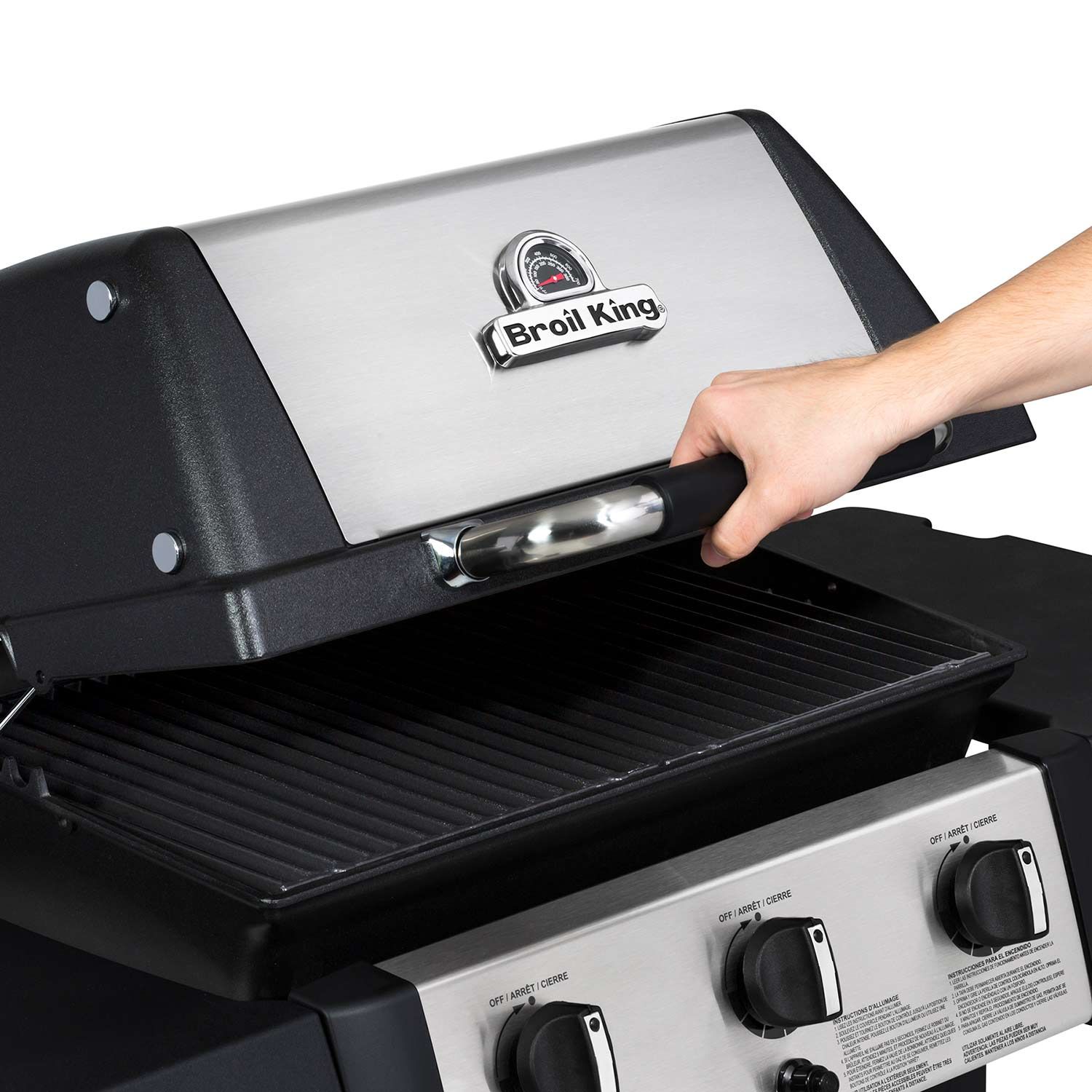 Broil King Gem 3-Burner Grill on 2-Wheel Cart, 24-Inches, Propane BK814154