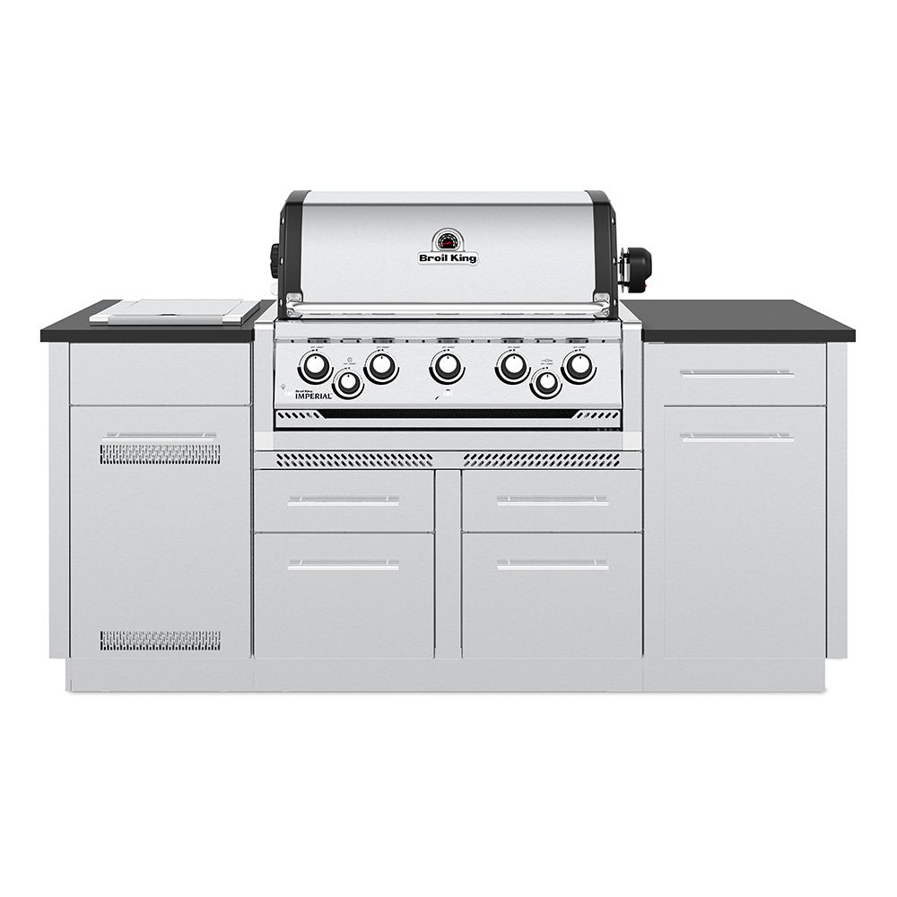 Broil King Imperial S590i Stainless Steel 5-Burner Gas Grill Island, 79-Inches BK896844