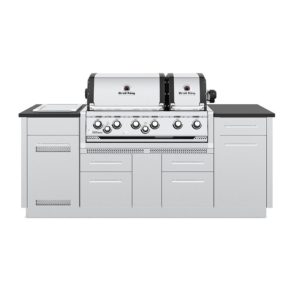Broil King Imperial S690i Stainless Steel 6-Burner Gas Grill Island, 86-Inches BK897844