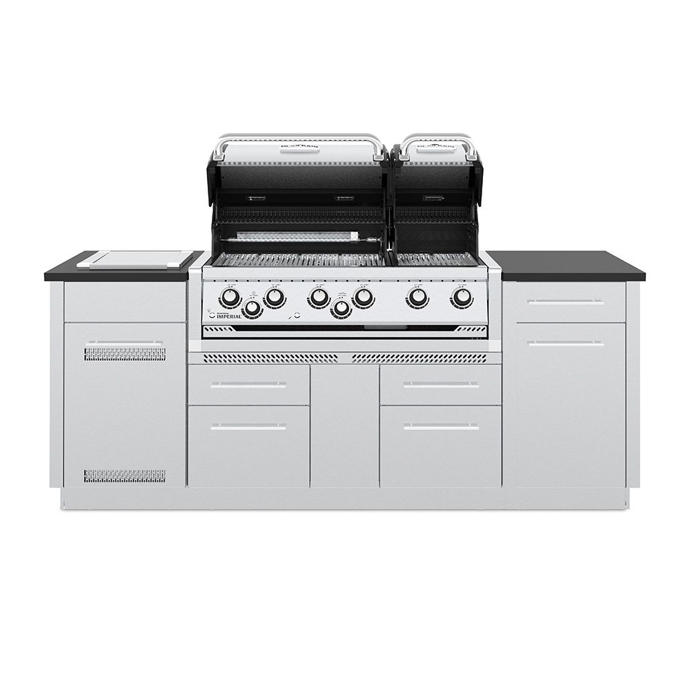 Broil King Imperial S690i Stainless Steel 6-Burner Gas Grill Island, 86-Inches BK897844