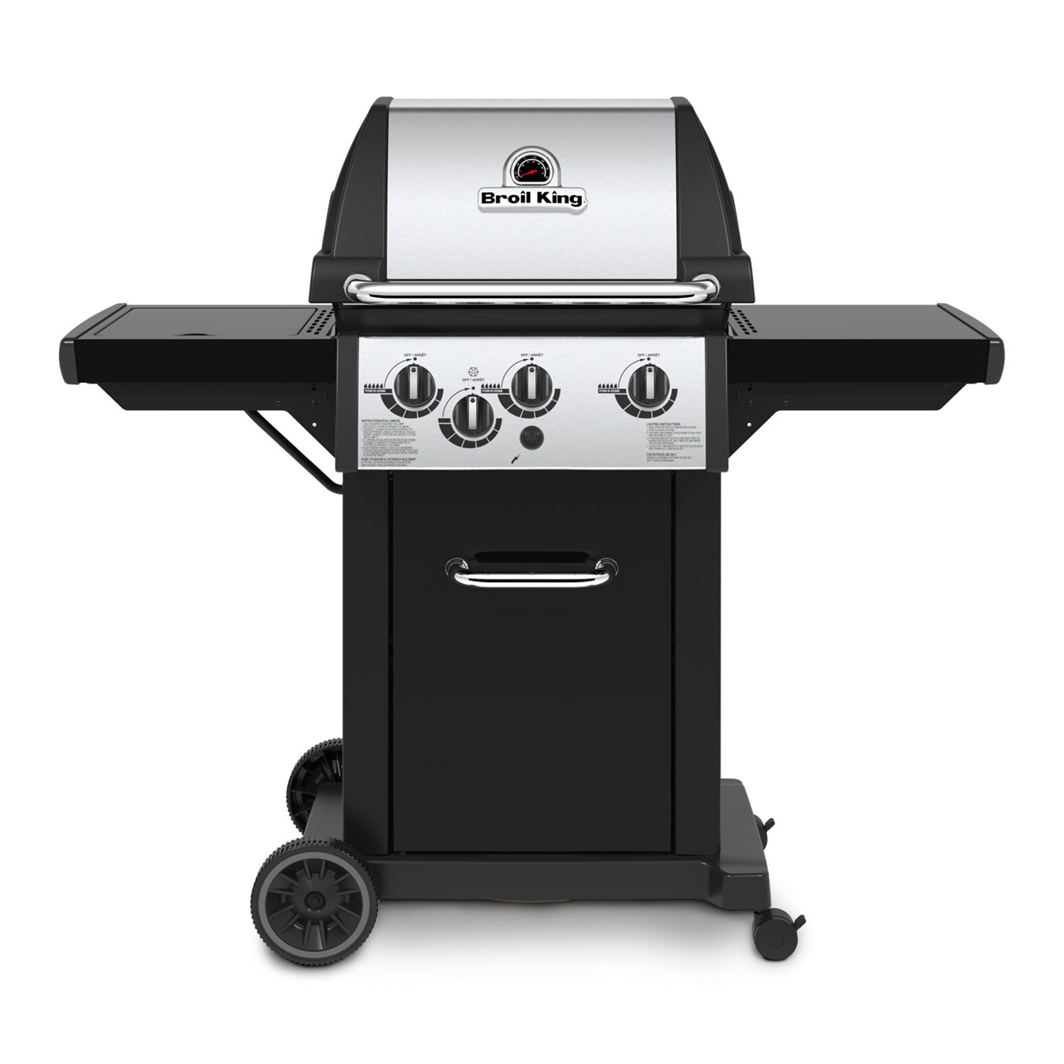 Broil King MONARCH 340 3-Burner Grill on 2-Wheel Cart with Side Burner, 22-Inches BK834264