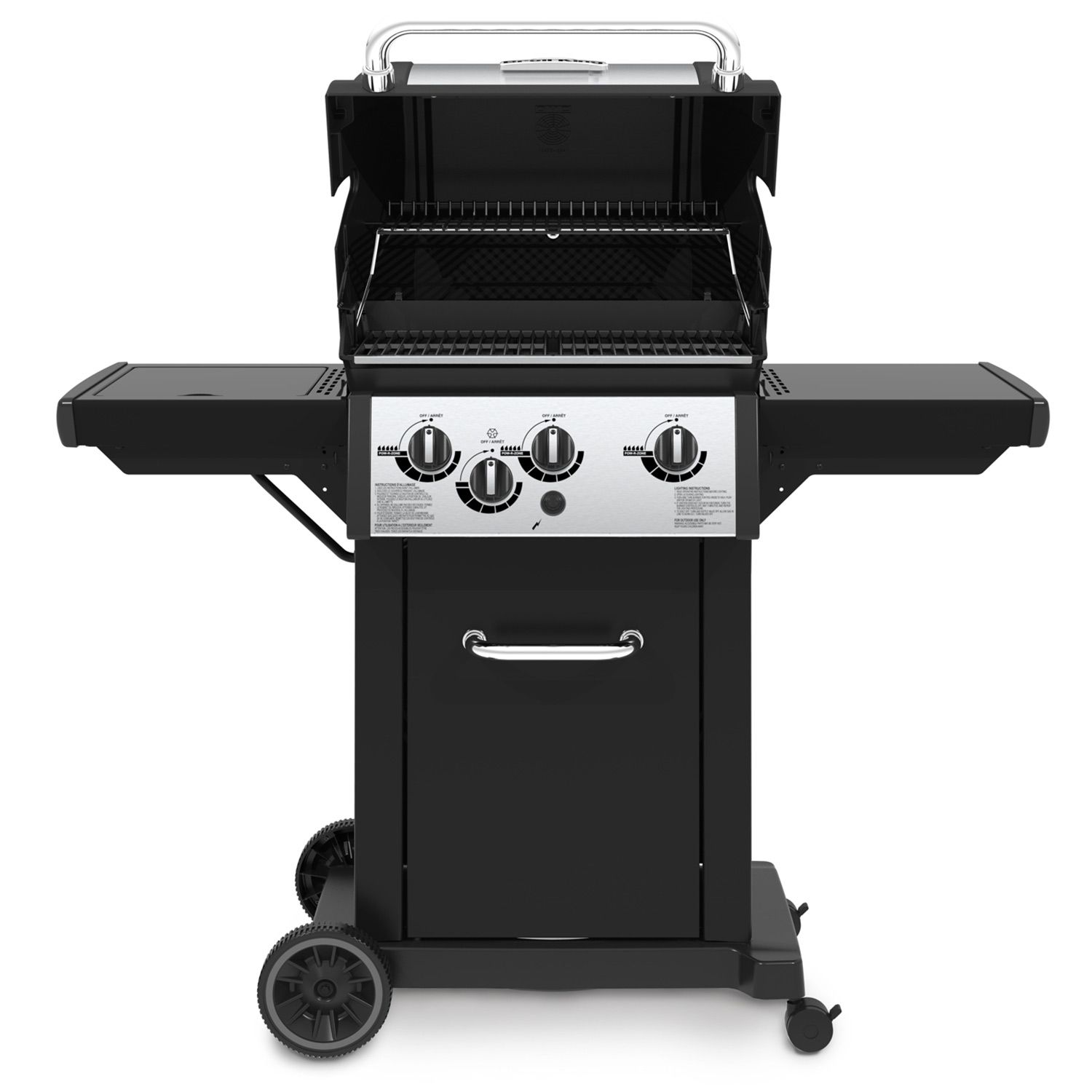 Broil King MONARCH 340 3-Burner Grill on 2-Wheel Cart with Side Burner, 22-Inches BK834264