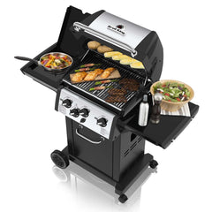Broil King MONARCH 340 3-Burner Grill on 2-Wheel Cart with Side Burner, 22-Inches BK834264