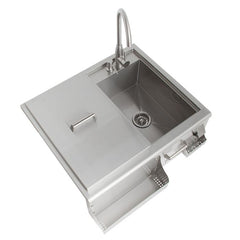 Blaze 30-Inch Outdoor Beverage Center with Hot/Cold Faucet and Ice Bin – Stainless Steel Prep Station