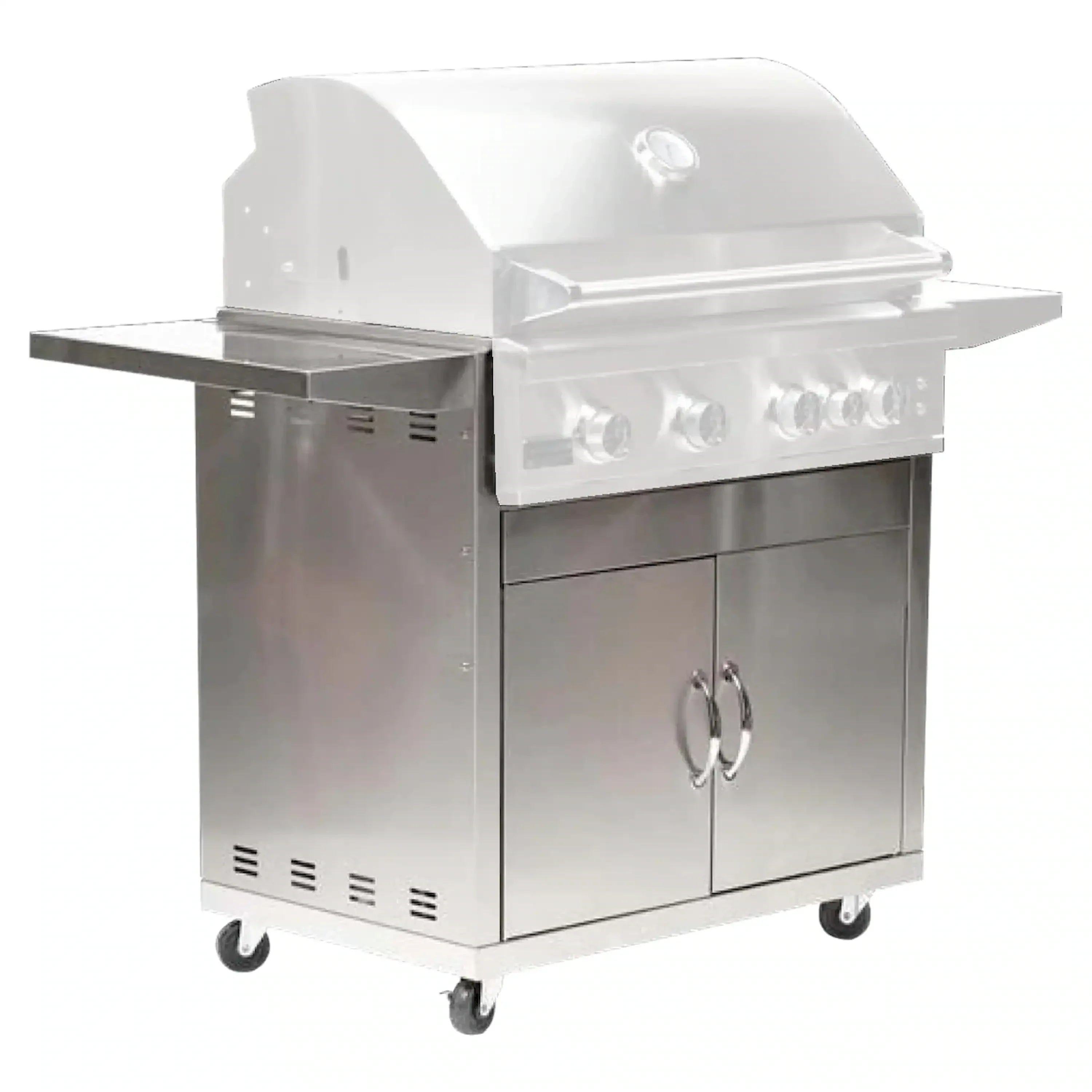 Broilmaster B-Series 32-Inch 2-Burner Premium Propane Gas Griddle and Grill Cart in Stainless Steel