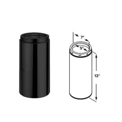 DuraVent DuraTech 5" Diameter 12" Length Stainless Steel / Black Chimney Pipe - 5DT-12