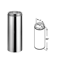 DuraVent DuraTech 5" Diameter 60" Length Galvalume Steel Chimney Pipe - 5DT-60SSCF