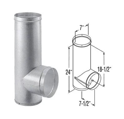 DuraVent DuraTech 7" Diameter Base Appliance Tee - 7DT-BT