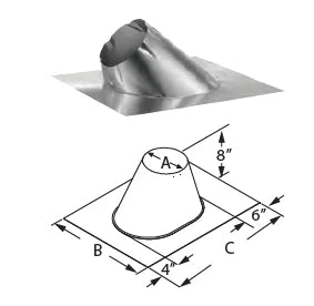 DuraVent DuraTech 8" Diameter All-Fuel Aluminum Roof Flashing - 8DT-F