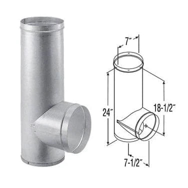 DuraVent DuraTech 8" Diameter Chimney Pipe Base Tee - 8DT-BT