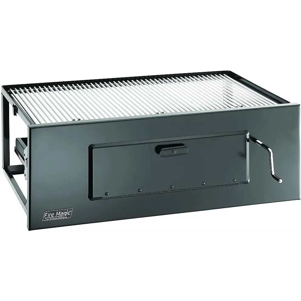 Fire Magic Legacy 32-Inch Lift-A-Fire Built-In Charcoal Grill - Black Powder Coat 3334