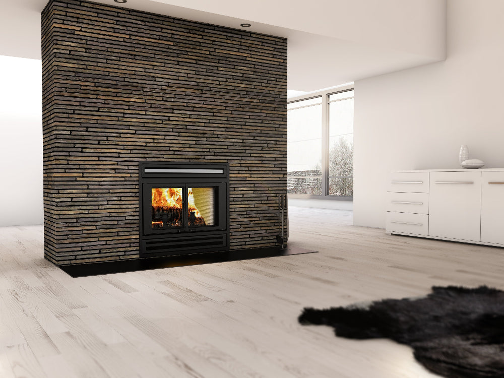 Valcourt Manoir Wood Burning Fireplace Package Indoor FP1LM + VA1FE Series