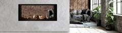 Plaza 55-Inch Linear See-Through Gas Fireplace with Screen Barrier Modern Design Indoor DVLXB55SP90N