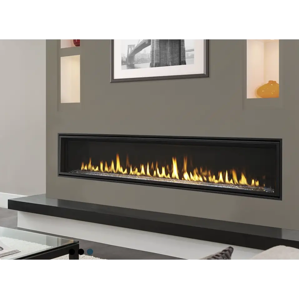 Majestic 60 Inch Echelon II Linear Single View Contemporary Direct Vent Natural Gas Fireplace with IntelliFire Touch Ignition System ECHEL60IN-C