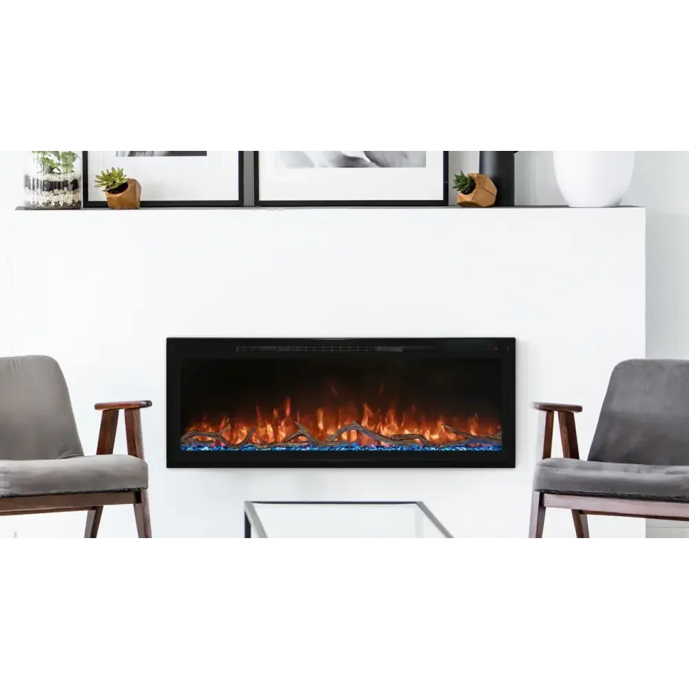 Modern Flames 100 Inch Spectrum Slimline Recessed/Wall Mount Electric Fireplace SPS-100B