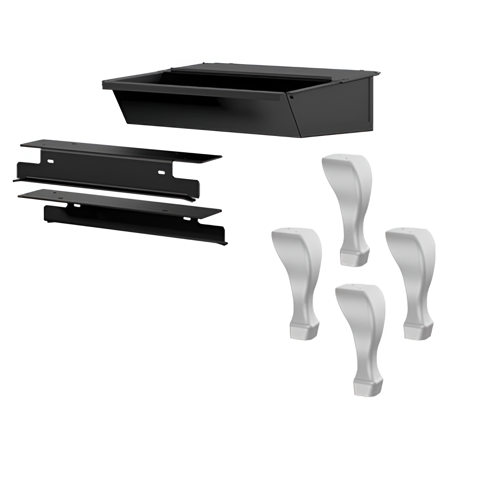 Brushed Nickel Cast Iron Traditional Legs With Ash Drawer - OA10228