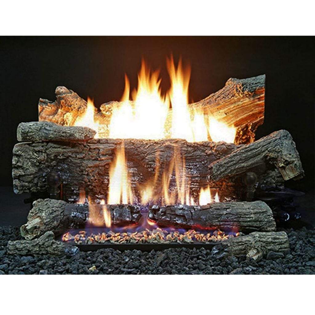 Buck Stove EV100 EV200 Ceramic Oak Vent Free Deluxe Log Set