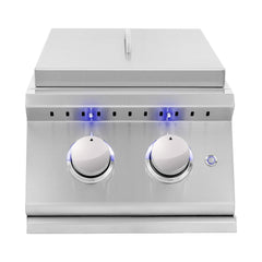 Summerset Standard Sizzler Pro Series Double Side Burner Two 12000 BTU Brass Burners Built-In Outdoor SIZPRO-SB2