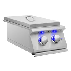 Summerset Standard Sizzler Pro Series Double Side Burner Two 12000 BTU Brass Burners Built-In Outdoor SIZPRO-SB2