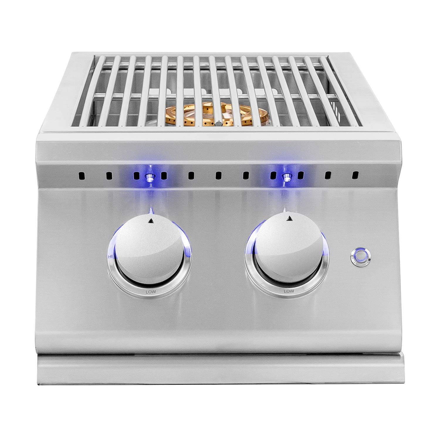 Summerset Standard Sizzler Pro Series Double Side Burner Two 12000 BTU Brass Burners Built-In Outdoor SIZPRO-SB2