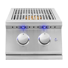 Summerset Standard Sizzler Pro Series Double Side Burner Two 12000 BTU Brass Burners Built-In Outdoor SIZPRO-SB2