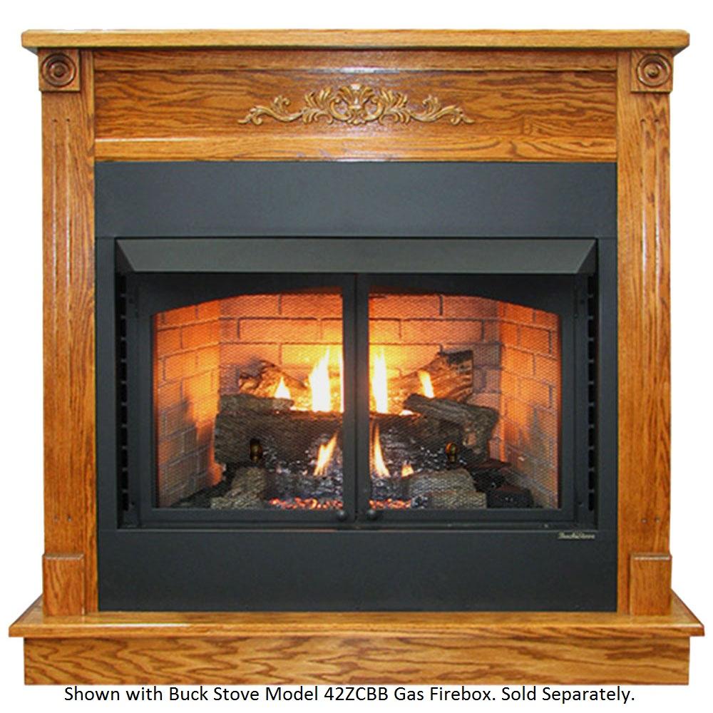 Buck Stove Standard Dark Oak Mantel for Gas Stoves and Fireboxes Mantel Indoor PA KDM Series