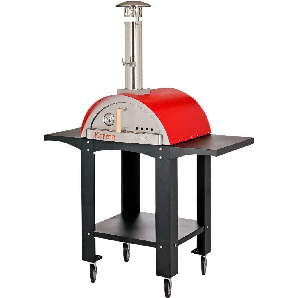 WPPO 25-in Karma Series Wood Fired Pizza Oven with Black Cart - WKK-01S-WS-Red