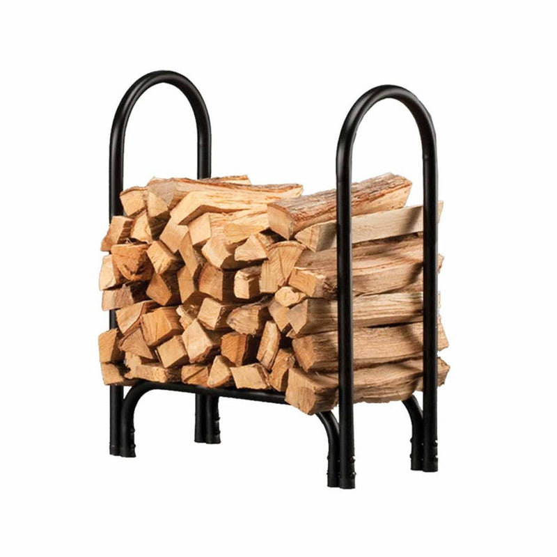 HY-C 28 Inch Black Tubular Steel Log Rack Indoor SLRS