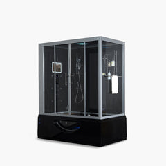 Maya Bath Platinum Catania-L Steam Shower & Catania Steam Shower – Luxury Corner Whirlpool Spa with Entertainment Features