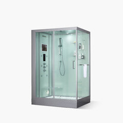 Maya Bath Platinum Anzio-L Steam Shower & Lucca Steam Shower – Compact Glass Enclosure with Smart TV & Full Body Massage