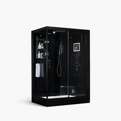 Maya Bath Platinum Anzio-R Steam Shower & Lucca Steam Shower – Compact Glass Enclosures with Smart TV, Full Body Massage