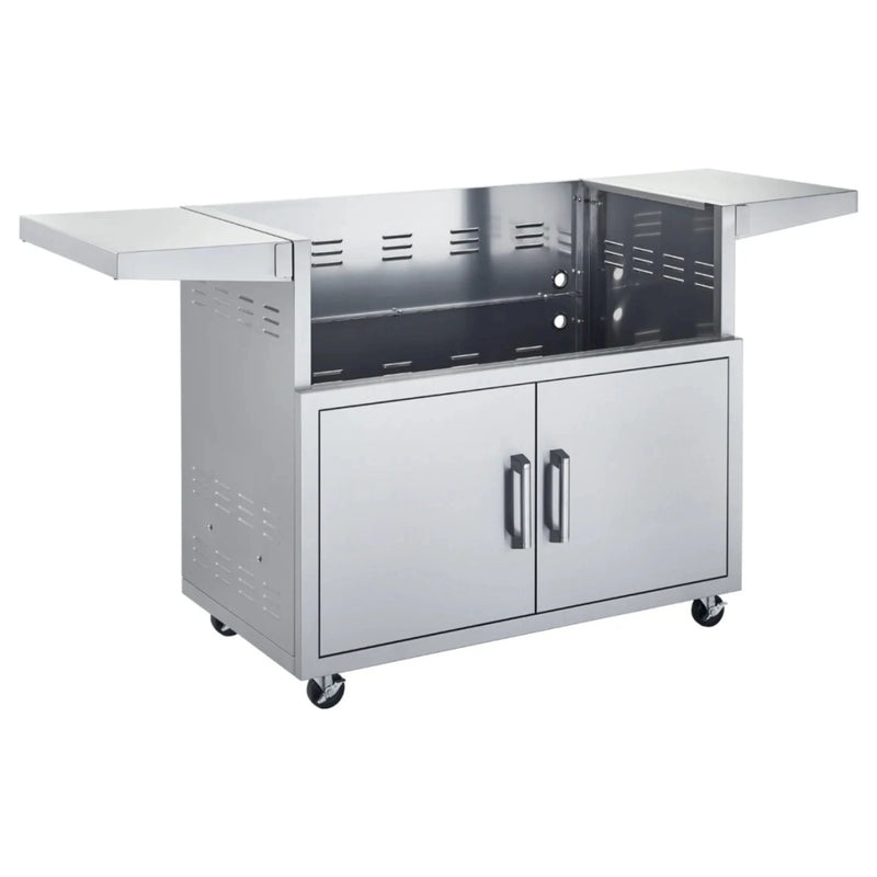 42-Inch Cart with 2 Doors and 2 Fold-Down Side Shelves in Stainless Steel (BSACT42)