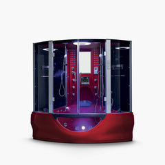 Maya Bath Valencia Steam Shower – Compact Corner Whirlpool Spa with TV, MP3 Audio & Full-Body Massage